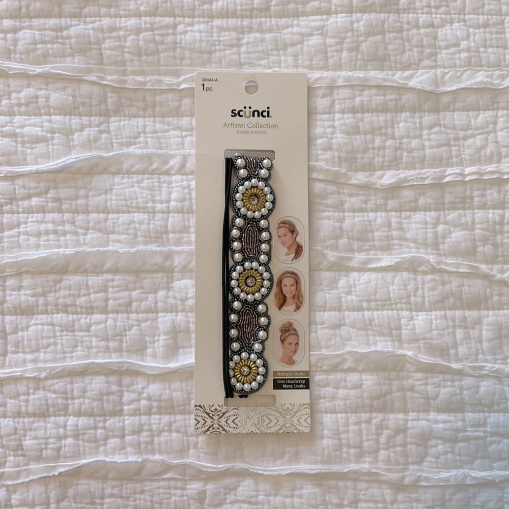 NEW Pearl, Gold, and Pewter headband